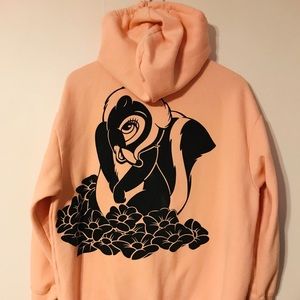 Bambi Flower Large Peach Pink Sweater Hoodie